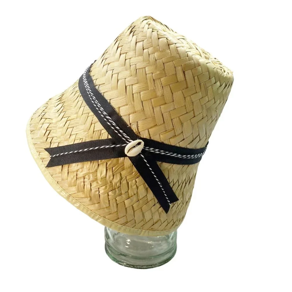 Tan Straw Handmade Bucket Hat OS - Picture 3 of 15